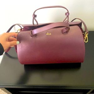 Leather maroon purse